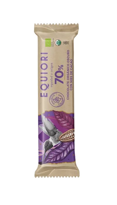 Chocolate Orgánico Oscuro con Nibs de Cacao 70% x11g