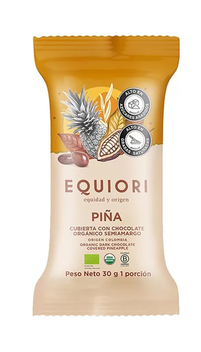 Nibs Piña con Chocolate 80% sin Azúcar x30g